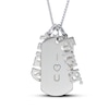 Thumbnail Image 1 of Engravable Dogtag Necklace with 2 Nameplate Charms Sterling Silver 18"