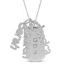 Thumbnail Image 1 of Engravable Dogtag Necklace with 3 Nameplate Charms Sterling Silver 18"