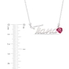 Thumbnail Image 4 of Heart-cut January Birthstone Charm Nameplate Necklace Sterling Silver 18"