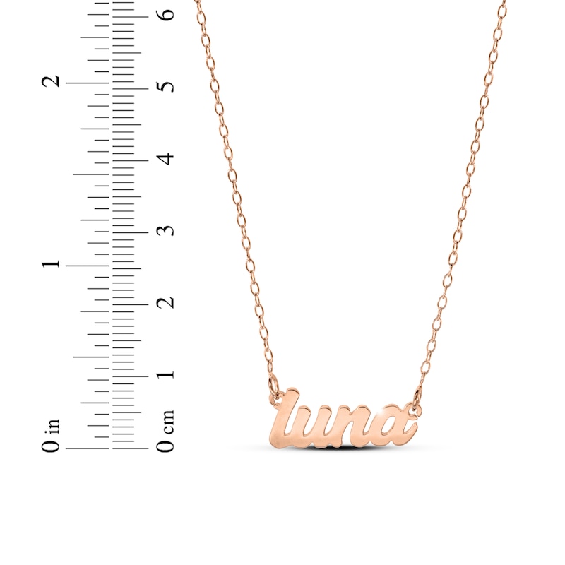 Main Image 4 of Script Nameplate Necklace 14K Rose Gold-Plated Sterling Silver 18"