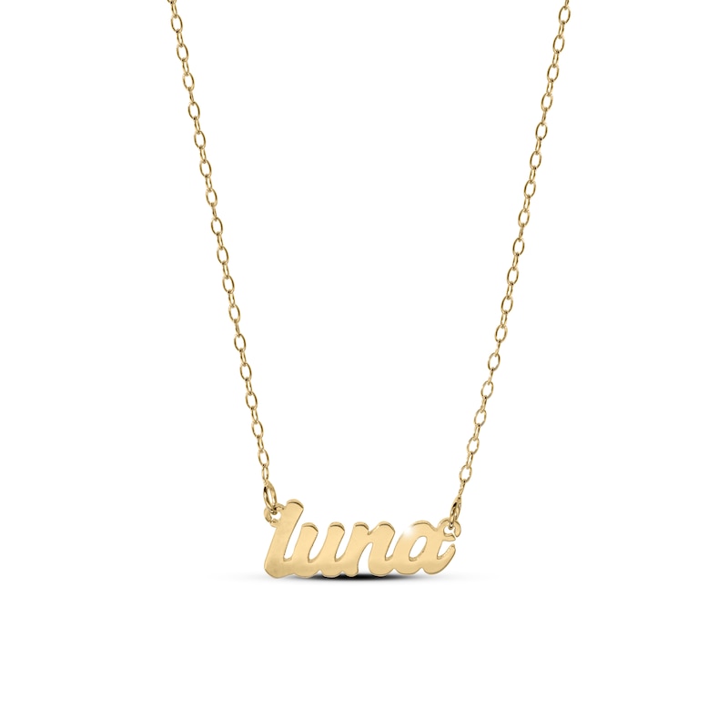 Main Image 2 of Script Nameplate Necklace 14K Yellow Gold-Plated Sterling Silver 18"