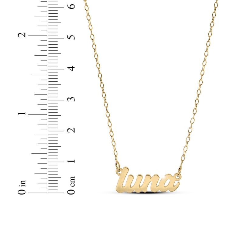 Main Image 4 of Script Nameplate Necklace 14K Yellow Gold-Plated Sterling Silver 18"