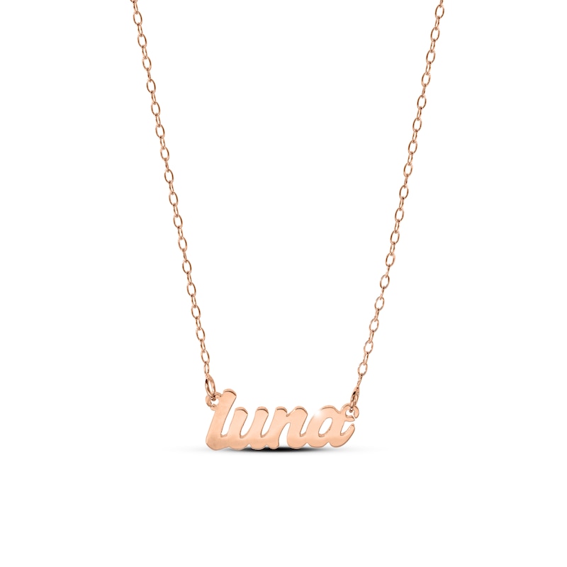 Main Image 2 of Script Nameplate Necklace 10K Rose Gold 18"