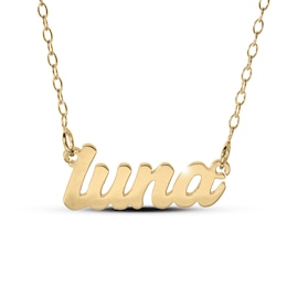 Script Nameplate Necklace 10K Yellow Gold 18"