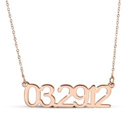 Numeric Date Necklace 10K Rose Gold 18"