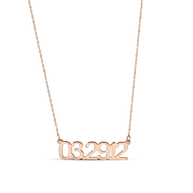 Main Image 2 of Numeric Date Necklace 10K Rose Gold 18"