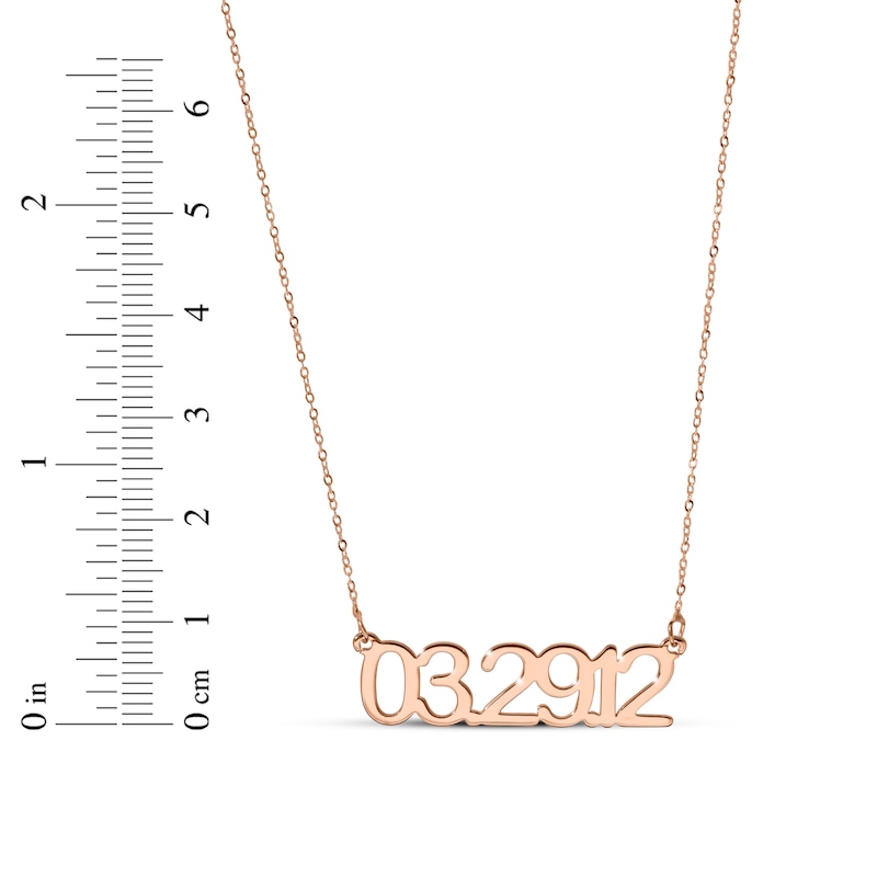 Main Image 4 of Numeric Date Necklace 10K Rose Gold 18"