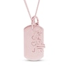Thumbnail Image 1 of Engravable Dogtag Necklace with 1 Nameplate Charm 14K Rose Gold-Plated Sterling Silver 18"