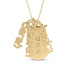 Thumbnail Image 1 of Engravable Dogtag Necklace with 3 Nameplate Charms 14K Yellow Gold-Plated Sterling Silver 18"