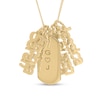 Thumbnail Image 1 of Engravable Dogtag Necklace with 5 Nameplate Charms 14K Yellow Gold-Plated Sterling Silver 18"