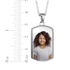 Thumbnail Image 4 of Dog Tag Photo Beaded Frame Necklace Sterling Silver 18"