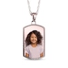 Thumbnail Image 1 of Dog Tag Photo Beaded Frame Necklace 10K Rose Gold 18"