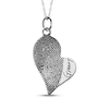 Thumbnail Image 1 of Your Own Fingerprint & Handwriting Heart Necklace 10K White Gold 18"