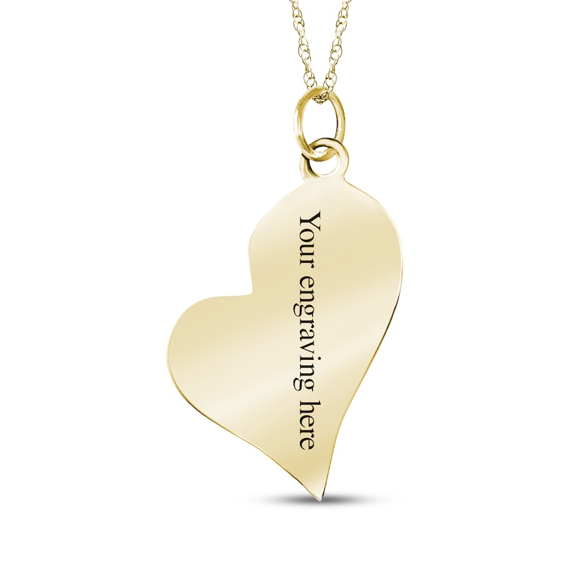 Main Image 2 of Your Own Fingerprint & Handwriting Heart Necklace 10K Yellow Gold 18"