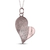 Thumbnail Image 1 of Your Own Fingerprint & Handwriting Heart Necklace 10K Rose Gold 18"