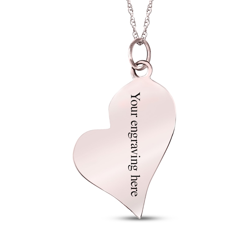Main Image 2 of Your Own Fingerprint & Handwriting Heart Necklace 10K Rose Gold 18"