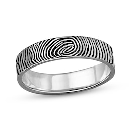 Your Own Fingerprint Band Sterling Silver