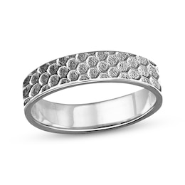 Engravable Honeycomb Band Sterling Silver
