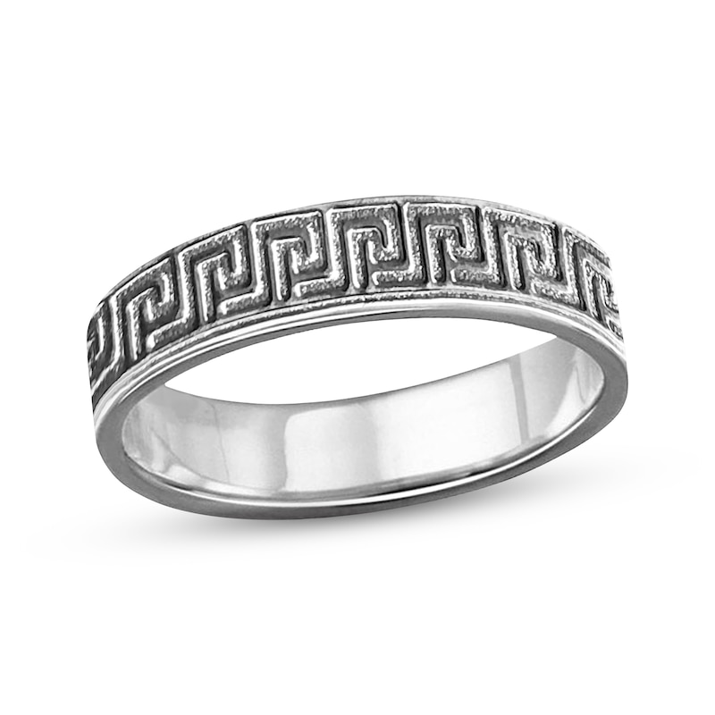 Main Image 1 of Engravable Greek Key Band Sterling Silver