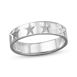 Engravable Star Band Sterling Silver
