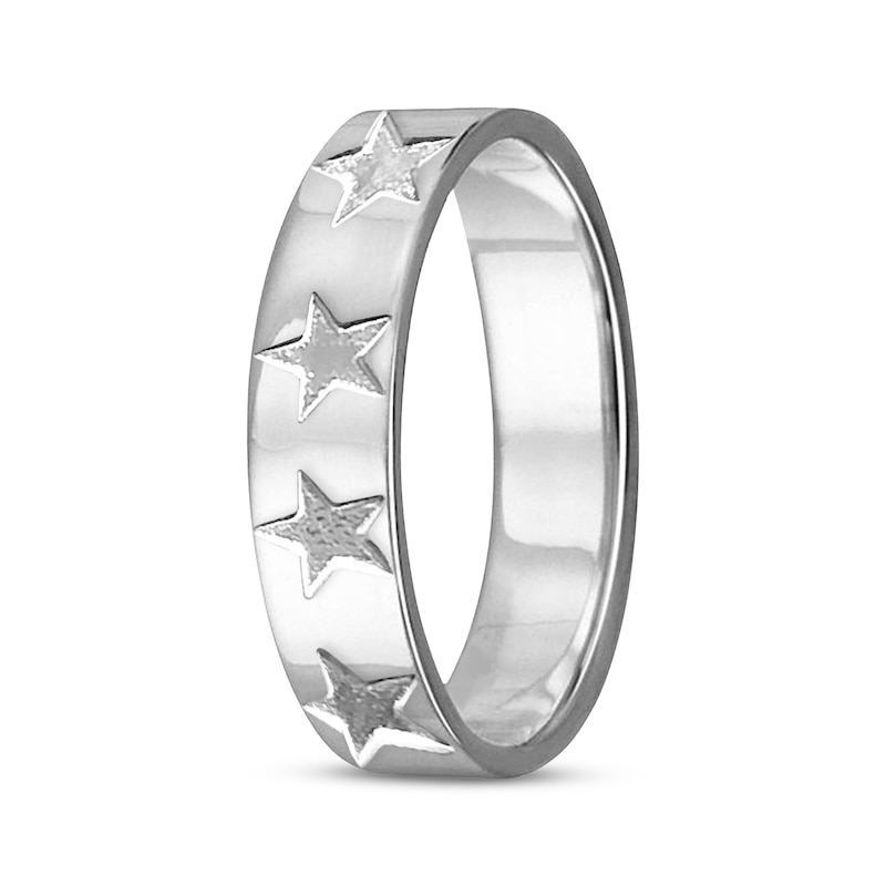 Main Image 2 of Engravable Star Band Sterling Silver