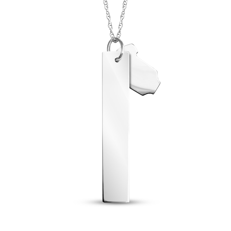 Main Image 2 of Onesie & Tag Birth Stats Necklace Sterling Silver 18"