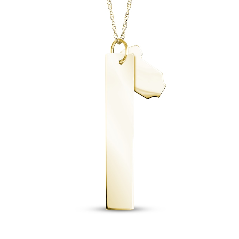 Main Image 2 of Onesie & Tag Birth Stats Necklace 10K Yellow Gold 18"