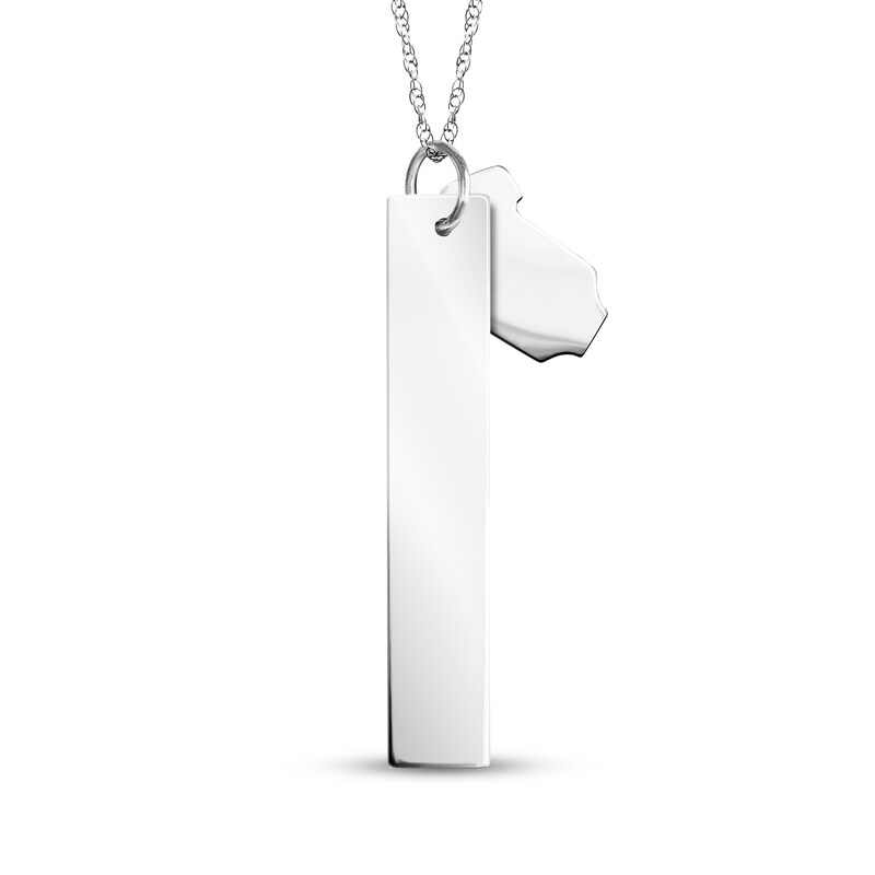 Main Image 2 of Onesie & Tag Birth Stats Necklace 10K White Gold 18"