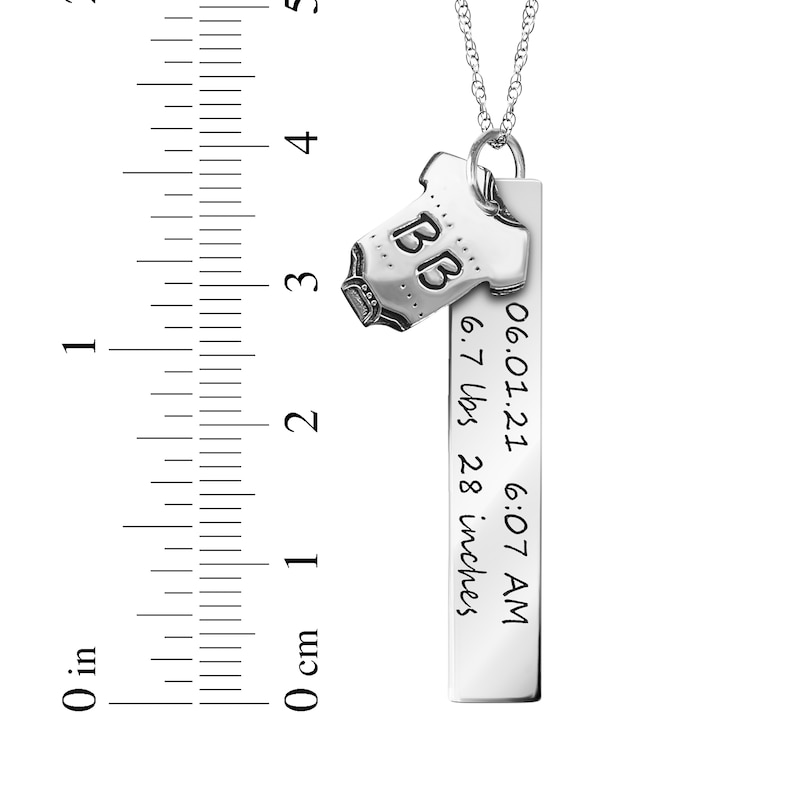 Main Image 4 of Onesie & Tag Birth Stats Necklace 10K White Gold 18"