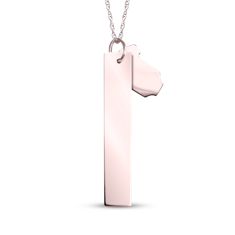 Main Image 2 of Onesie & Tag Birth Stats Necklace 10K Rose Gold 18"