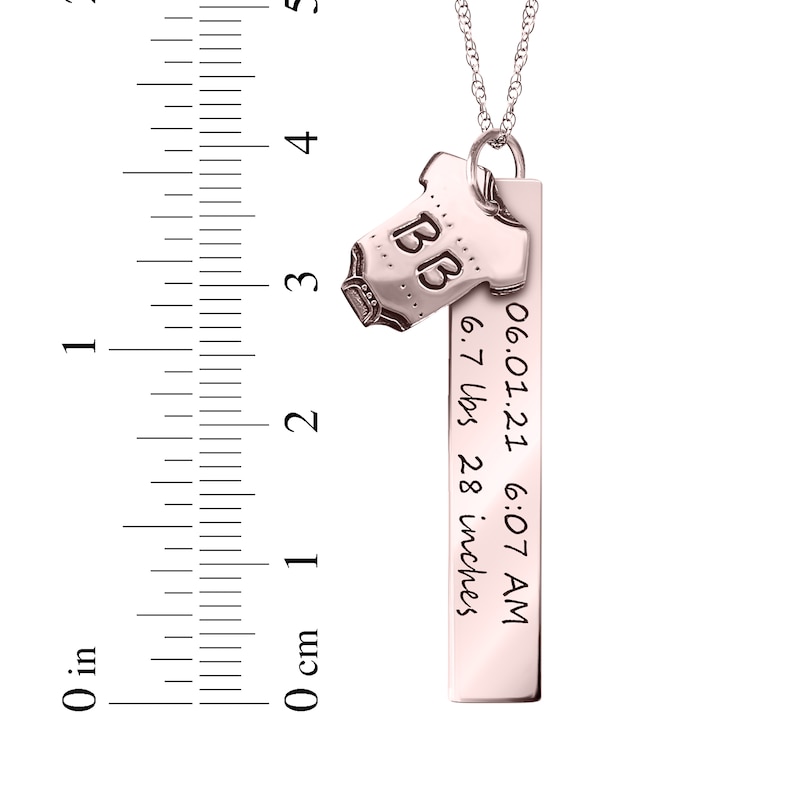 Main Image 4 of Onesie & Tag Birth Stats Necklace 10K Rose Gold 18"