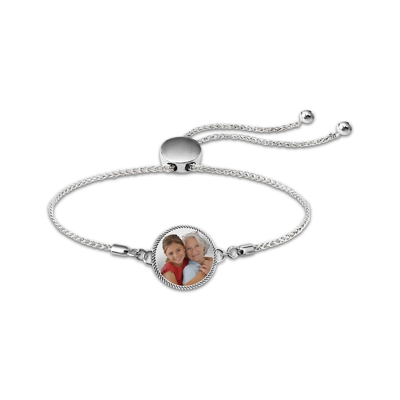 Main Image 1 of Photo Rope-Edge Bolo Bracelet Sterling Silver 9.5"