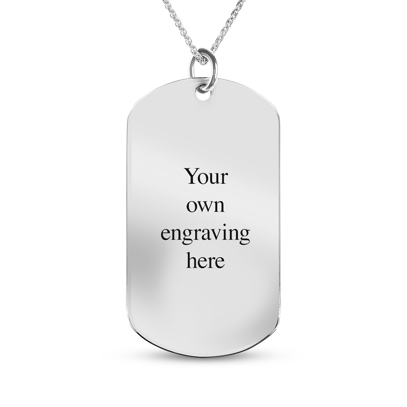 Main Image 2 of Men's Extra Large Photo Dog Tag Necklace Sterling Silver 22"