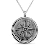 Thumbnail Image 1 of Men's Engravable Compass Necklace Sterling Silver 22"
