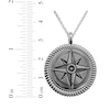 Thumbnail Image 4 of Men's Engravable Compass Necklace Sterling Silver 22"