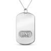 Thumbnail Image 1 of Men's Embossed Initials Dog Tag Necklace Sterling Silver 22"