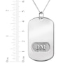 Thumbnail Image 4 of Men's Embossed Initials Dog Tag Necklace Sterling Silver 22"