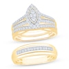 Thumbnail Image 1 of Now + Forever His & Hers Multi-Diamond Three-Piece Bridal Set 5/8 ct tw 10K Yellow Gold