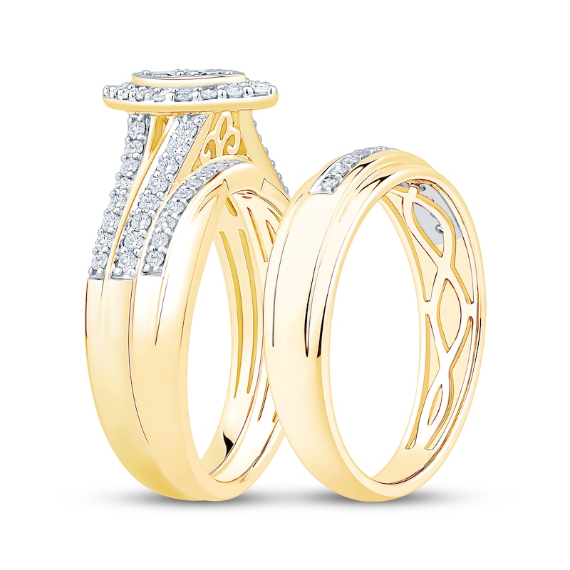 Main Image 2 of Now + Forever His & Hers Multi-Diamond Three-Piece Bridal Set 5/8 ct tw 10K Yellow Gold