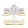Thumbnail Image 3 of Now + Forever His & Hers Multi-Diamond Three-Piece Bridal Set 5/8 ct tw 10K Yellow Gold
