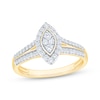 Thumbnail Image 4 of Now + Forever Multi-Diamond Marquise Halo Engagement Ring 3/8 ct tw 10K Yellow Gold
