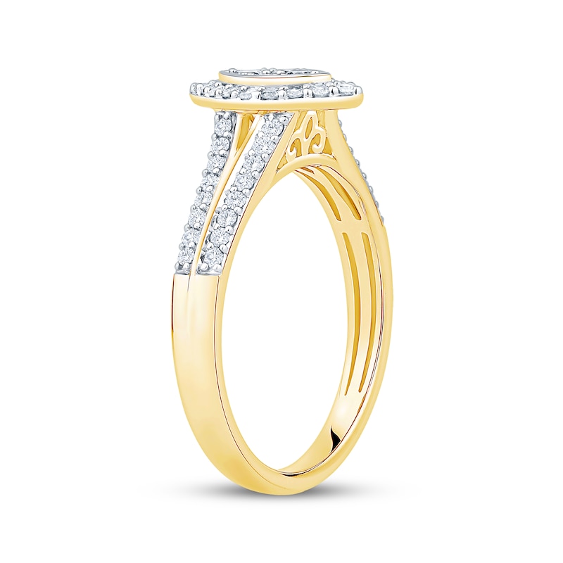 Main Image 5 of Now + Forever Multi-Diamond Marquise Halo Engagement Ring 3/8 ct tw 10K Yellow Gold