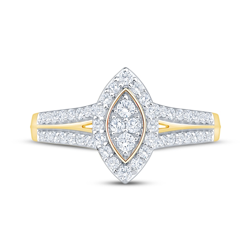Main Image 6 of Now + Forever Multi-Diamond Marquise Halo Engagement Ring 3/8 ct tw 10K Yellow Gold