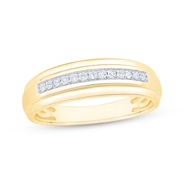 Now + Forever Men's Diamond Wedding Band 1/8 ct tw 10K Yellow Gold