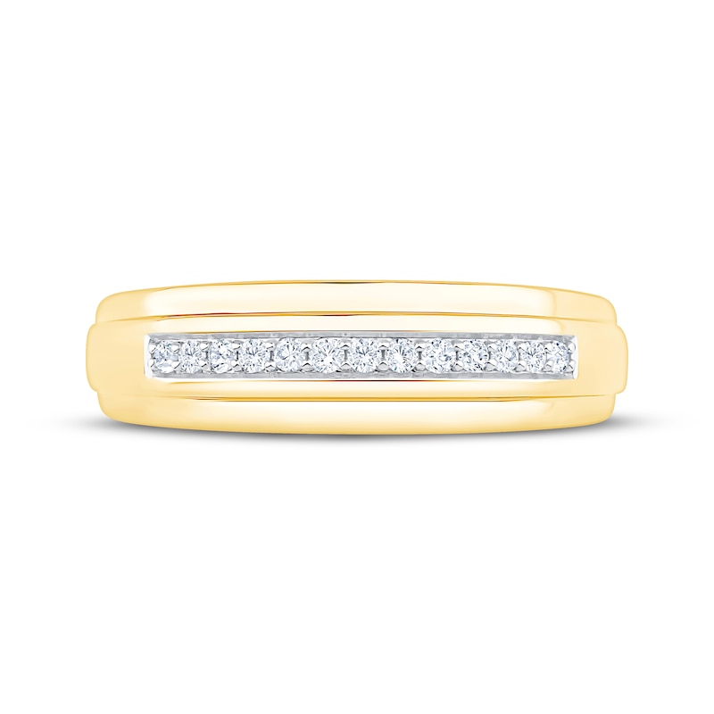 Main Image 12 of Now + Forever Men's Diamond Wedding Band 1/8 ct tw 10K Yellow Gold