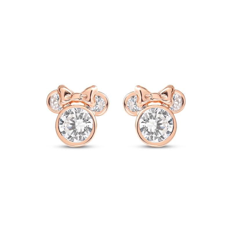 Main Image 2 of Children's Minnie Mouse Cubic Zirconia Stud Earrings 14K Rose Gold