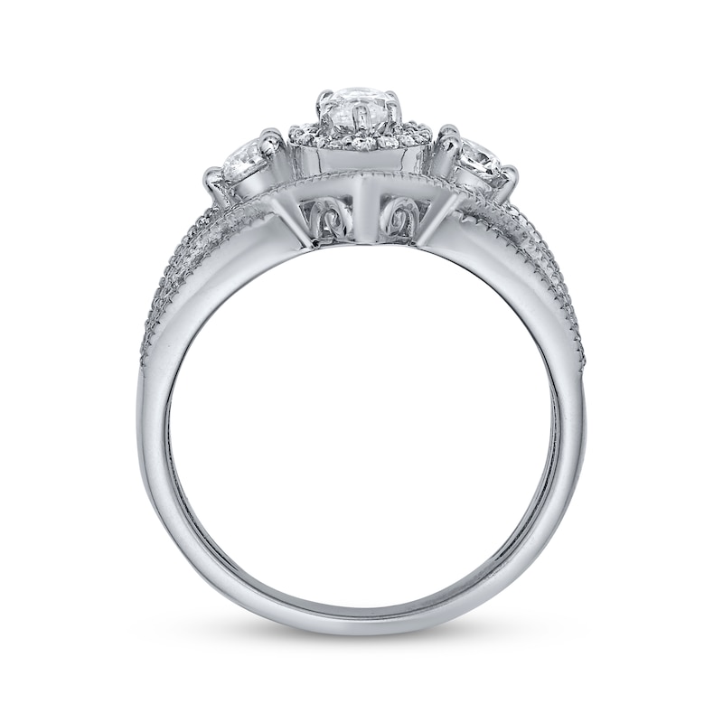 Main Image 3 of Marquise-Cut & Round-Cut Diamond Engagement Ring 1 ct tw 14K White Gold