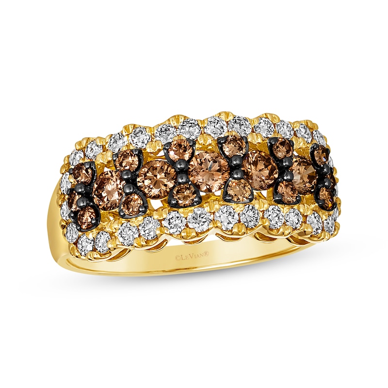 Le Vian Chocolate Waterfall Diamond Ring 1-1/5 Ct Tw 14K Honey Gold, Chocolate Diamond Solitaire