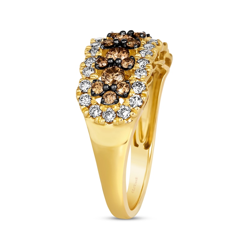 Main Image 2 of Le Vian Chocolate Waterfall Diamond Ring 1-1/5 ct tw 14K Honey Gold