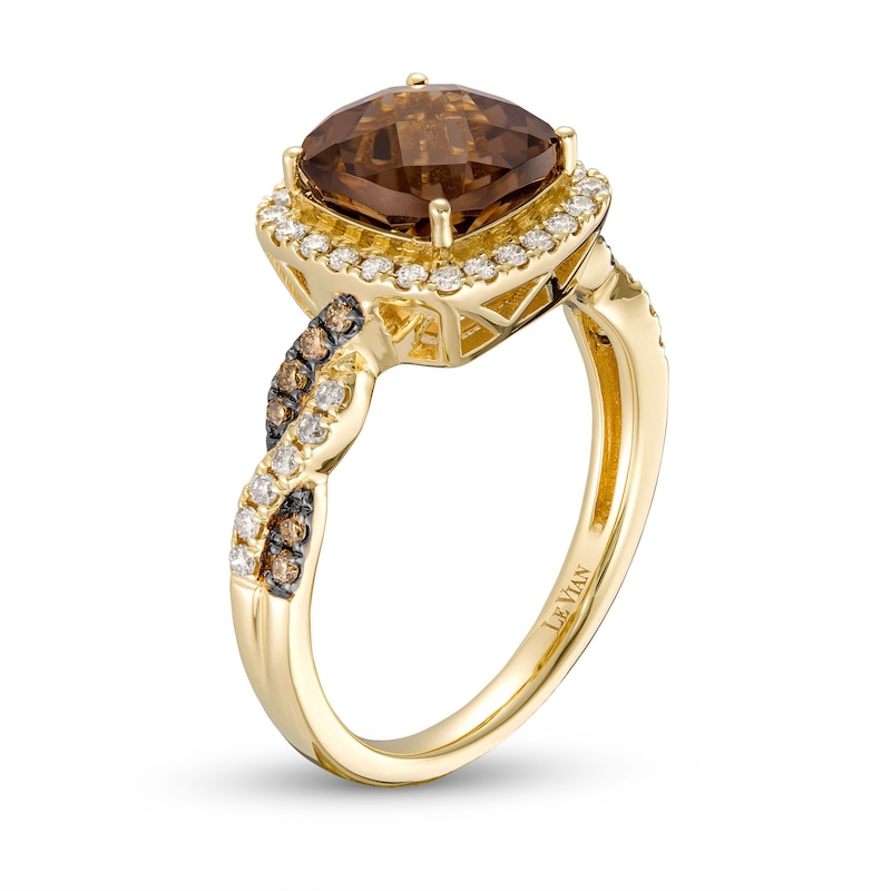 Le Vian Chocolate Twist Quartz Ring 1/3 ct tw Diamonds 14K Honey Gold